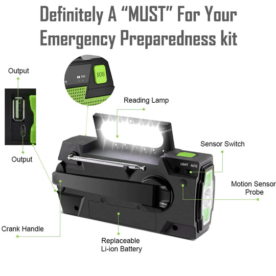 ShineX®™ Emergency Solar Powered Radio 2.0